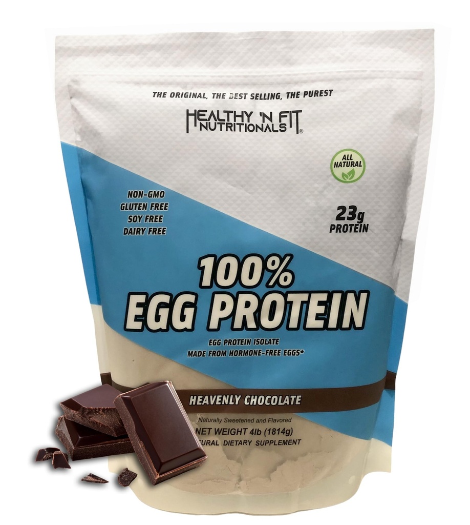 saludable 'N Fit 100% Egg Protein- Chocolate (4lb): 100% Egg White Protein. Zero Lactose, Zero Sugar.- Ultra Puro, Natural Egg Protein Isolate