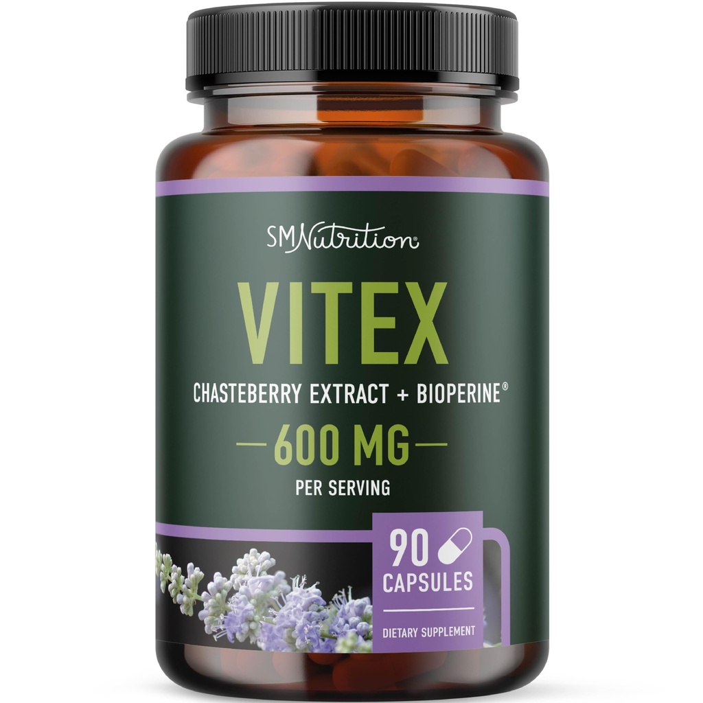 Vitex Chasteberry Suplemento 600mg ANTE Agnus Castus for Women's Hormone Balance, Menopause, Menstrual Regularity &amp; Hormonal Acne* TEN Certified Gluten-Free, Vegetarian TEN 90 Capsules, 3-Month Supply