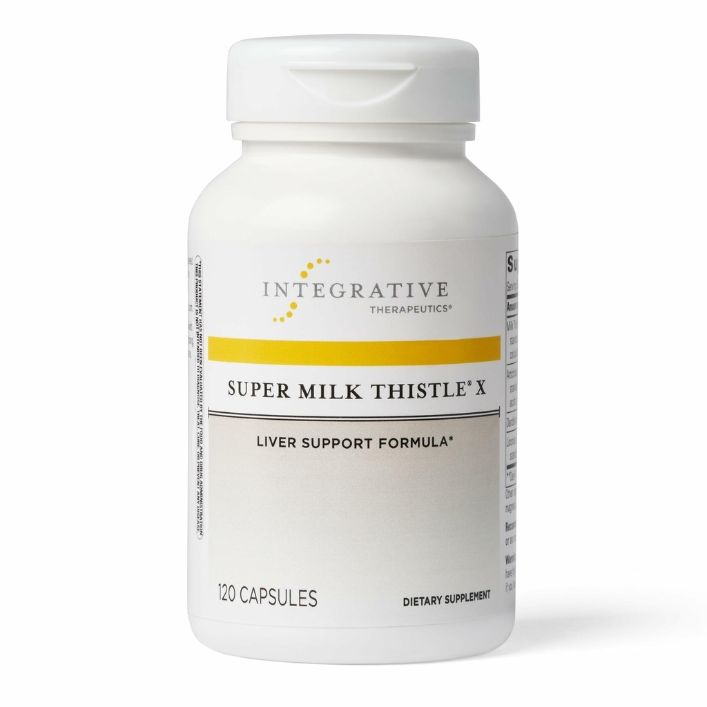 Terapéutica integrada Super Milk Thistle X - Suplemento herbal para el soporte de salud del hígado con cardo de leche, extracto de raíz de regaliz " Más* - libre de gluten " - 120 cápsulas (120 piezas)