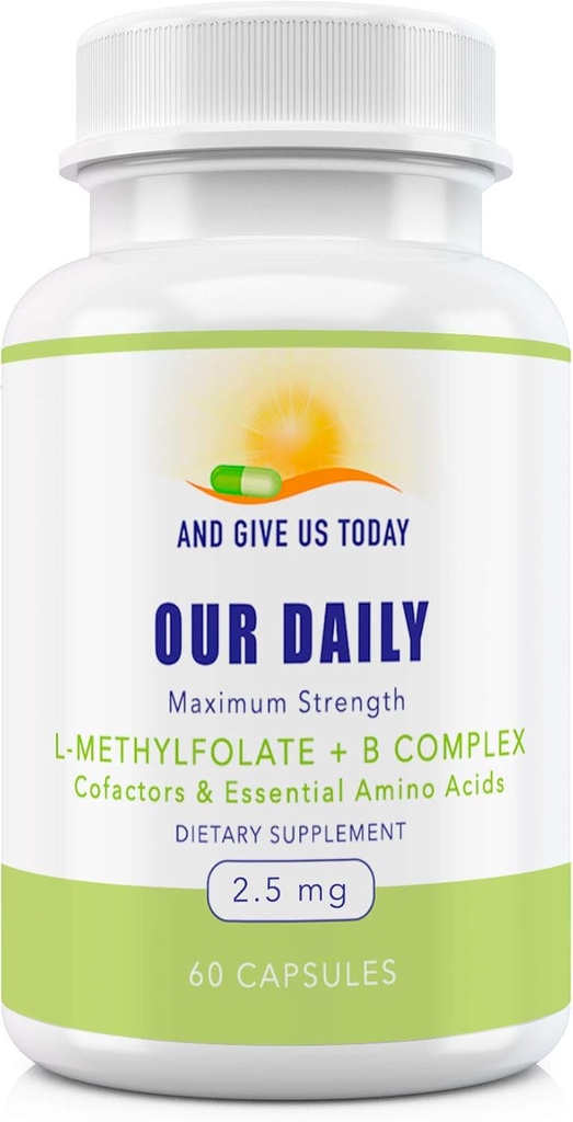 Nuestros Vites diarios L-Methylfolate B Complejo Cofactores " Aminoácidos esenciales (2.5 mg) - Folato activo, Metilcobalamina de B12, B6 y Glycine - 60 Conde