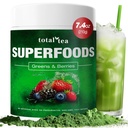 Total Tea Green Powder for Energy " Digestive Health with Turmeric, Amla Powder " Vitamin C - 30 Servings