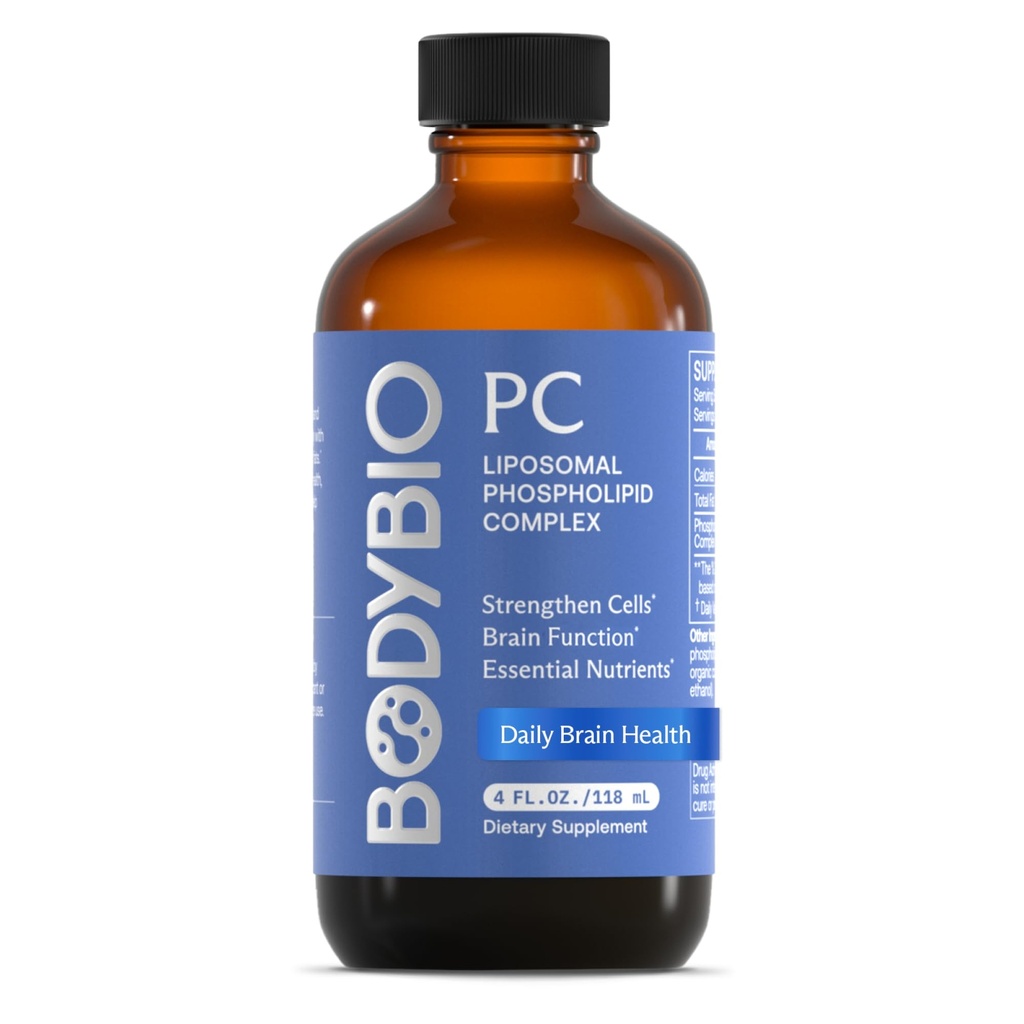 BodyBio PC - Phosphatidylcholine for Brain Health, Mental Clarity, Cognitive Function, Cellular Repair &amp; Healthy Aging, Phospholipid Complex Supplement for Gentle Daily Detox