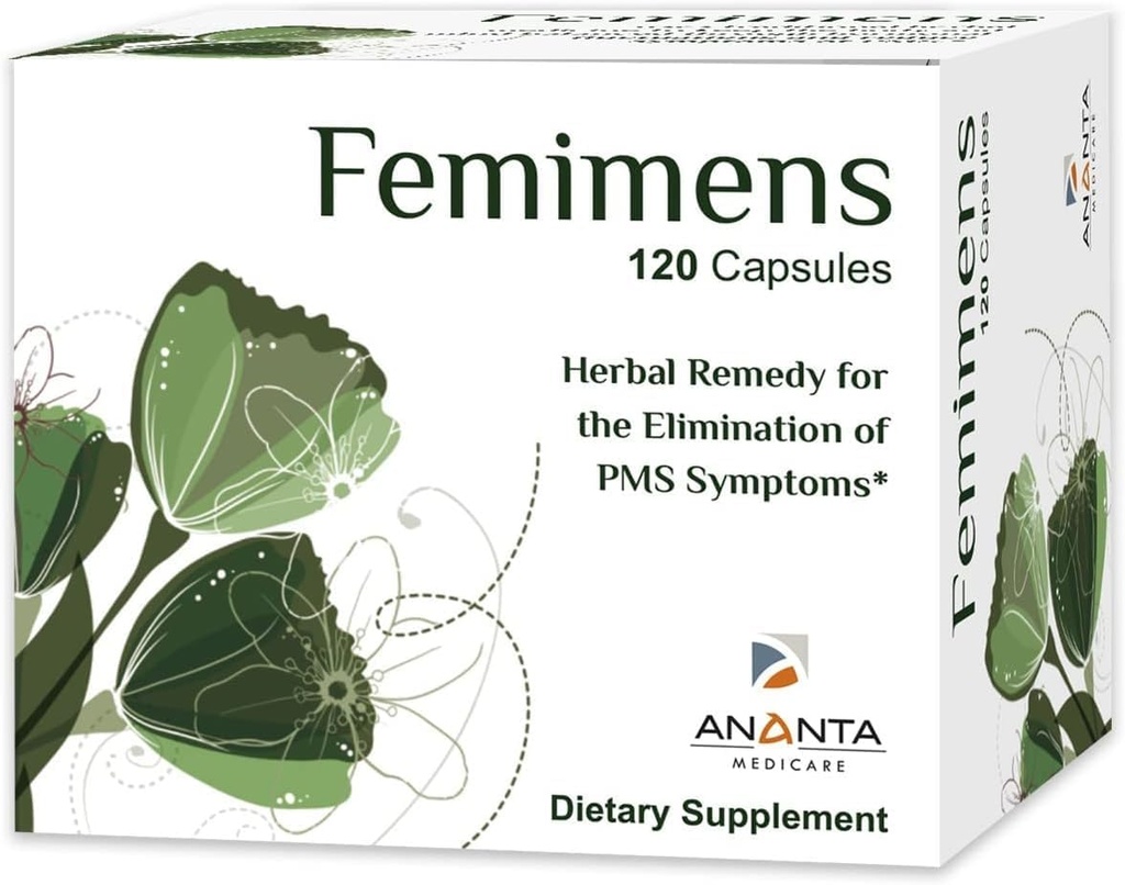 Ananta Medicare FEMIMENS Herbal Remedy for The Elimination of PMS Symptoms, Suplemento dietético - 120 cápsulas