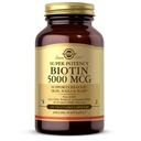 Solgar Biotin 5000 mcg - Promover la piel sana, uñas " pelo - Apoya la producción de energía, proteínas, carbohidratos " Metabolismo grasa - Vitamina B - No GMO, Vegan, Gluten Gratis - 100 Servings, Desflavorado, Packaging estándar, 100 Condes