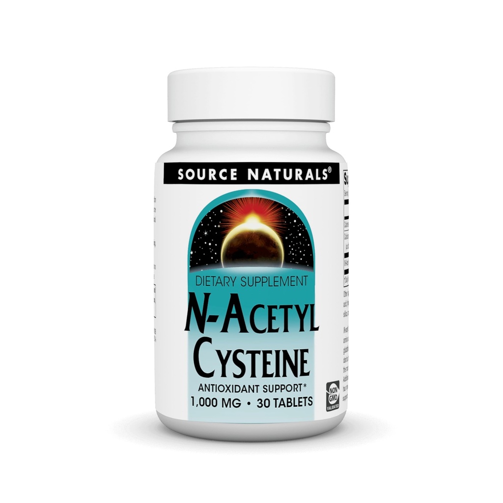 Fuente Naturales N-Acetil Cisteine Antioxidante Apoyo 1000 mg Suplemento dietético que apoya la salud respiratoria* - 30 tabletas