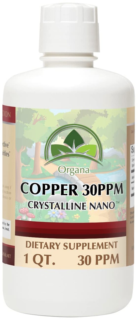 Organa Pure Crystalline Liquid Copper Suplemento - 30 PPM - Colloidal Minerals
