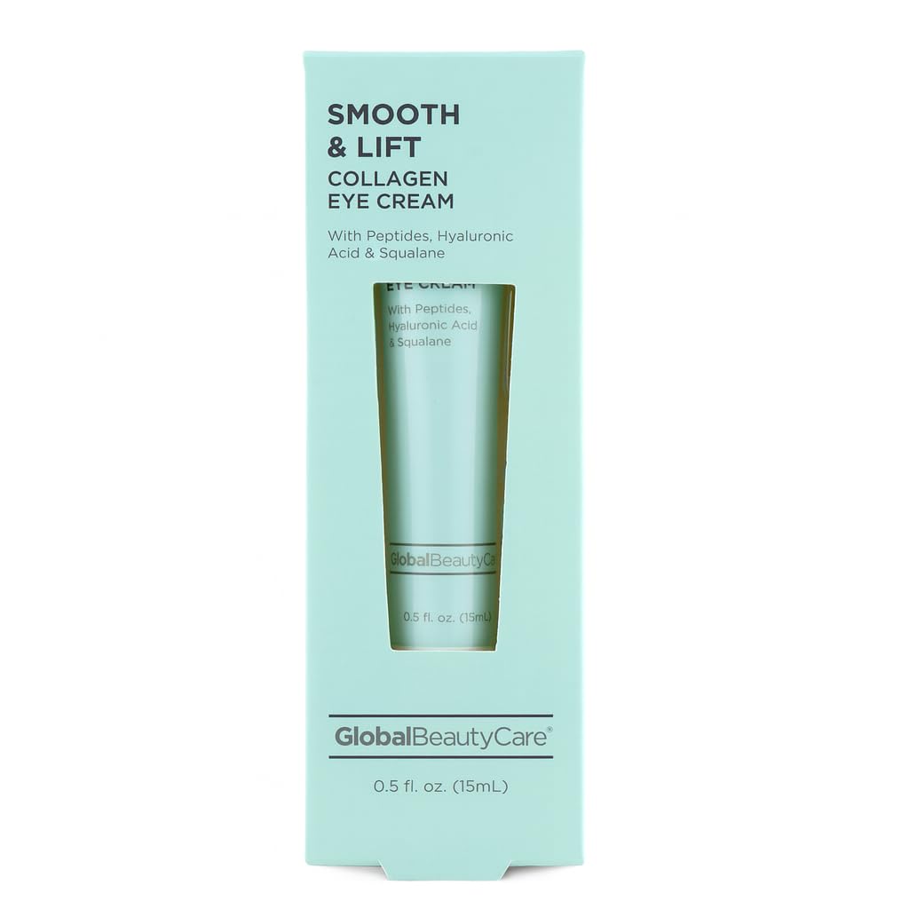 Cuidado de belleza global Smooth & Lift Collagen - Eye Cream wiith Peptides, Hyaluronic Acid &amp; Squalane, 1-Pack (0.5 fl oz 15ml)