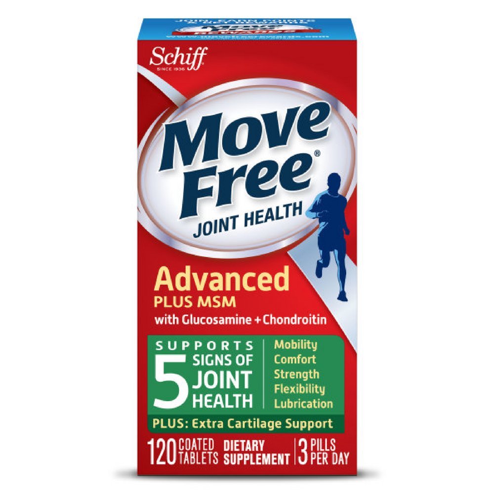 Move Free Advanced Plus MSM, 120 tabletas - Suplemento Conjunto de Salud con Glucosamina y Condroitina (Pack of 4)