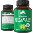 Ecológico Super Verdes 150 cápsulas - Green Juice Superfood Suplemento con 25 Todos los ingredientes orgánicos naturales. Max Energy and Detox Super Food Pills with Spirulina, Spinach, Kale, Turmeric, Probiotics