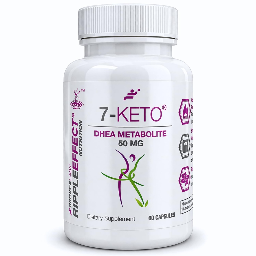 Bricker Labs 7-Keto DHEA Metabolite 50 mg Suplemento dietético para el apoyo metabólico y balance energético, 60 cápsulas