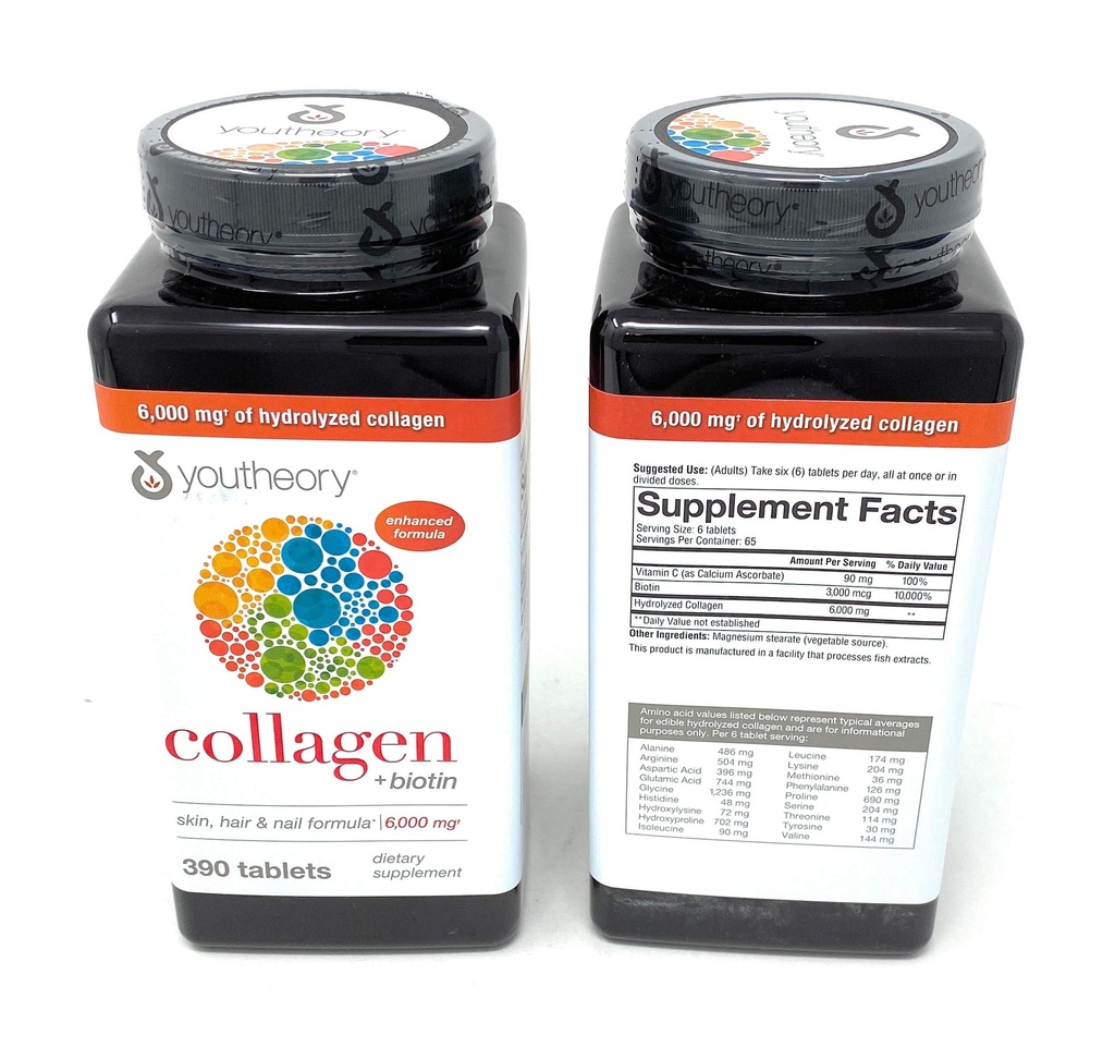 Teoría Collagen Advanced Formula Tablets - 390 ct (2-Pack para 780 Ct)