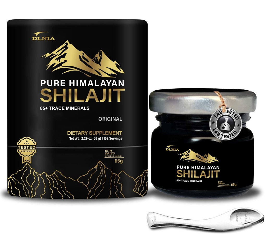 Shilajit puro Himalayan orgánico Shilajit Resin Suplemento- Gold+ Grado con 85+ Minerales Trace con 75% Ácido Fulvico, Energía Global &amp; Apoyo Inmunitario, Shilajit Puro para Mujeres, 65g