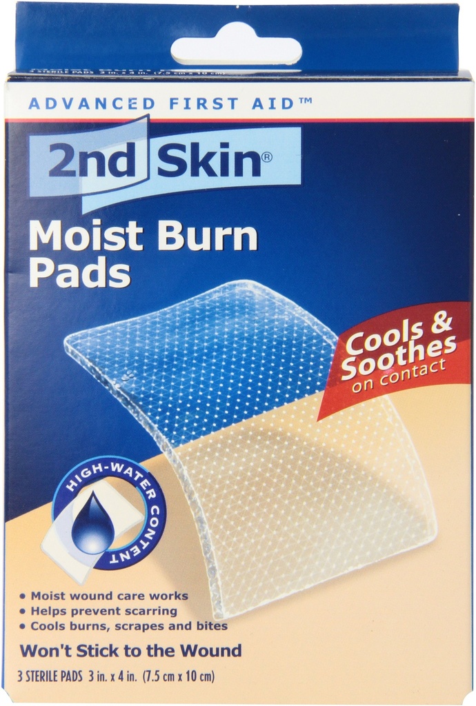 Spenco 2nd Skin Moist Burn Pads, Grande (3 x 4 pulgadas), 3-Count