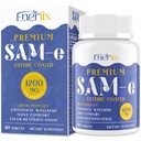1200 MG SAM e Supplement for Brain, Mood, Joint, and Liver, High Absorption SAM-e (S-Adenosyl-L-Methionine) con CoQ10, 5-HTP, Enteric Coated 60 Tablets, Vegan