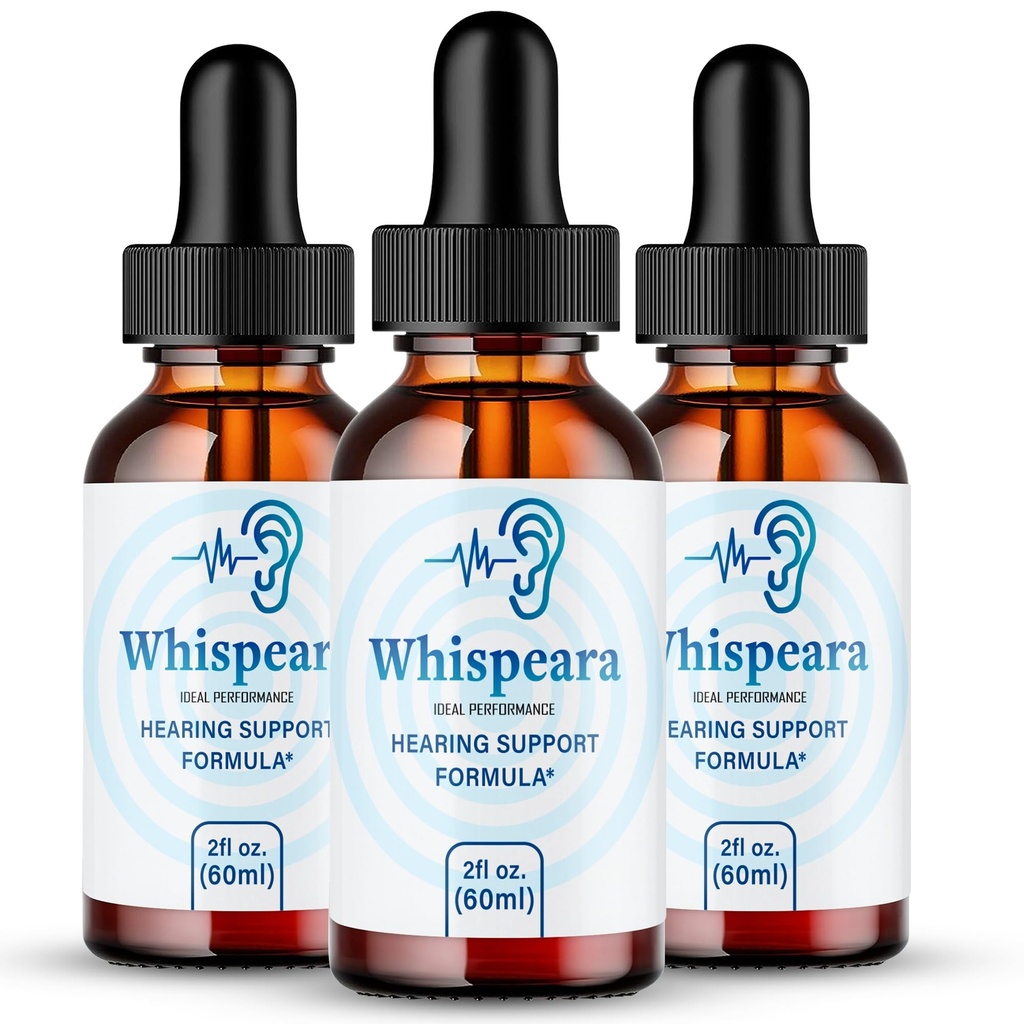 Whispeara Tinnitus Relief for Ringing Ears Drops, Ring Clear Tinnitus Liquid Drops, Maximum Strength, Advanced Formula Hearing Supplement, Ear Ring Tinnitus, Whispeara Reviews (3 Pack)