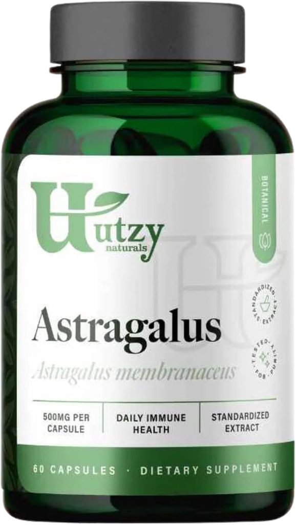 Utzy Naturals Astragalus ← Salud Inmunitaria diaria 500 mg por cápsula tóxica 60 cápsulas