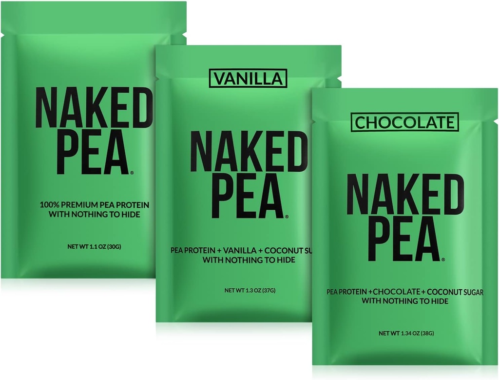 Naked Vegan Sample Pack Pea, Chocolate Pea y Vainilla Pea