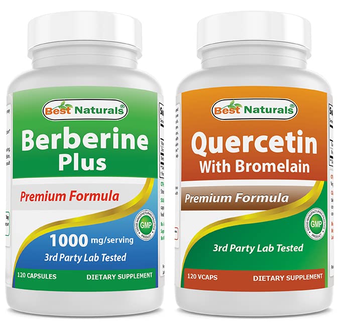 Mejores Naturales Berberine Plus 1000mg &amp; Quercetina con Bromelain
