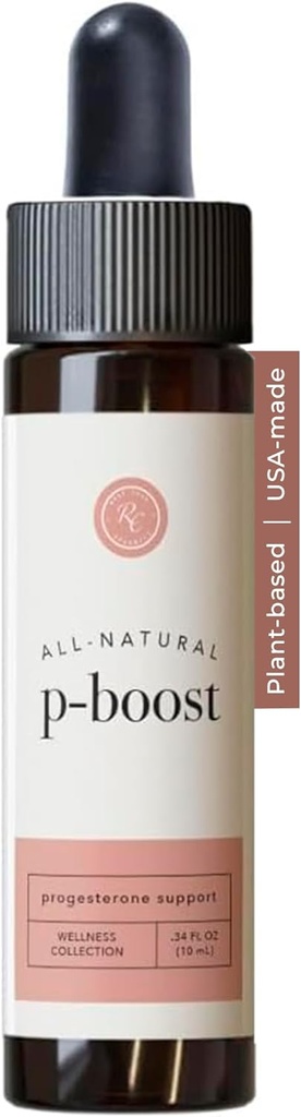 Rowe Casa Organics P-Boost Drops, Bioidentical Progesterone Supplements with Essential Oils, Pre-Seed Fertility Drops " Natural Hormone Balance for Women, .34 Fl Oz
