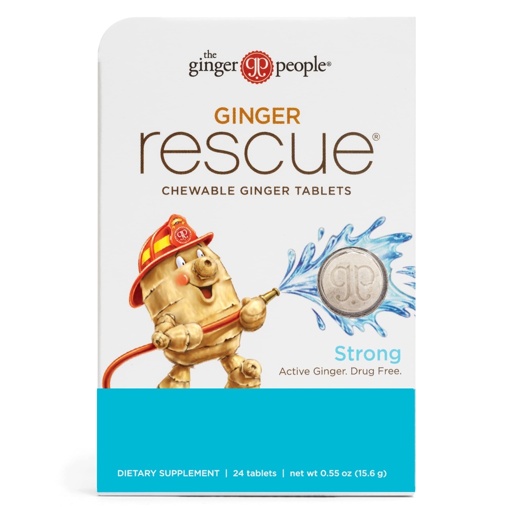 Peligro Rescate Chewable Tablets by The Ginger People – Drug Free Digestive Health, Chewable Tablets, Strong Ginger Flavor, 0.55 Oz, 24 Tablets, (Pack of 1)