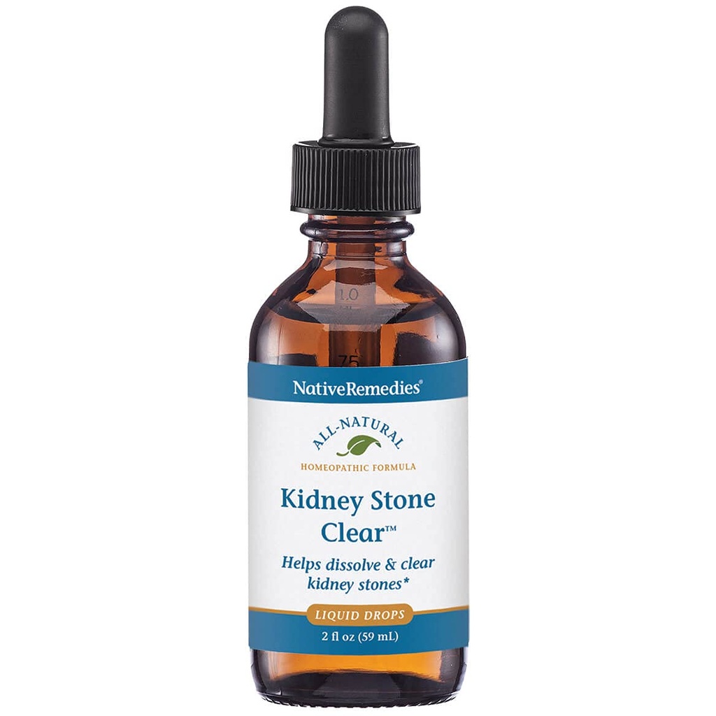 Remedios nativos Kidney Stone Clear - Natural Homeopático Fórmula Temporalmente ayuda a disolver y limpiar piedras de riñón - Alivia el dolor, la náusea y el voto - 59 mL