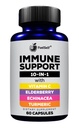 Suplemento de Booster de Apoyo Inmuno con Elderberry, Vitamina C, Echinacea, Curcuminoides Turméricos, Vitamina E, Vitamina B6, Zinc, L-Glutamine HCL, Ajo, Lactobacillus Acidophilus :: 60 Conde, 1 Pack