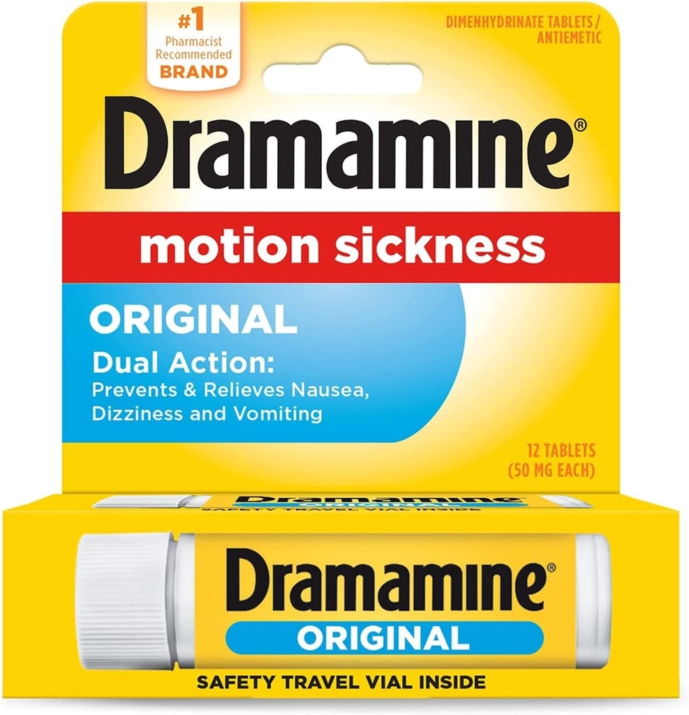 Dramamine Original Fórmula - 12 ct, Pack de 4