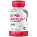 Fusiones de la naturaleza Suplemento de dihidroberina 100mg 60 cápsulas - con canela de Ceylán - 5X más eficaz que la berenberina regular HCL
