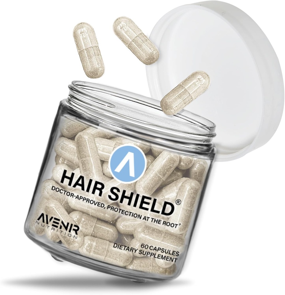 Escudo de cabello tóxico Piel y uñas Vitaminas para el crecimiento del cabello y uñas más fuertes, vitaminas de biotina con calcio y zinc para mujeres y hombres, 60 cápsulas
