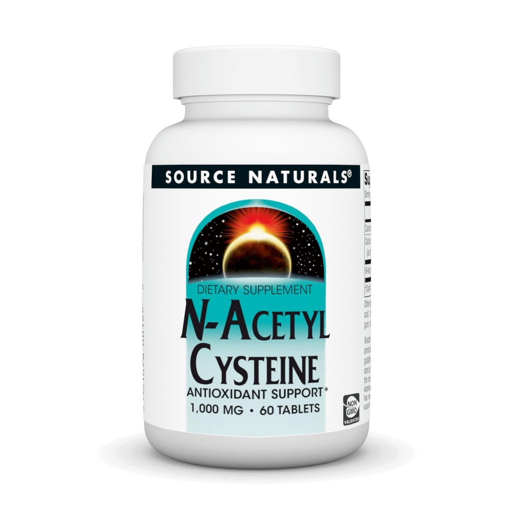 Fuente Naturales N-Acetil Cisteine Antioxidante Apoyo 1000 mg Suplemento dietético que apoya la salud respiratoria* - 60 tabletas