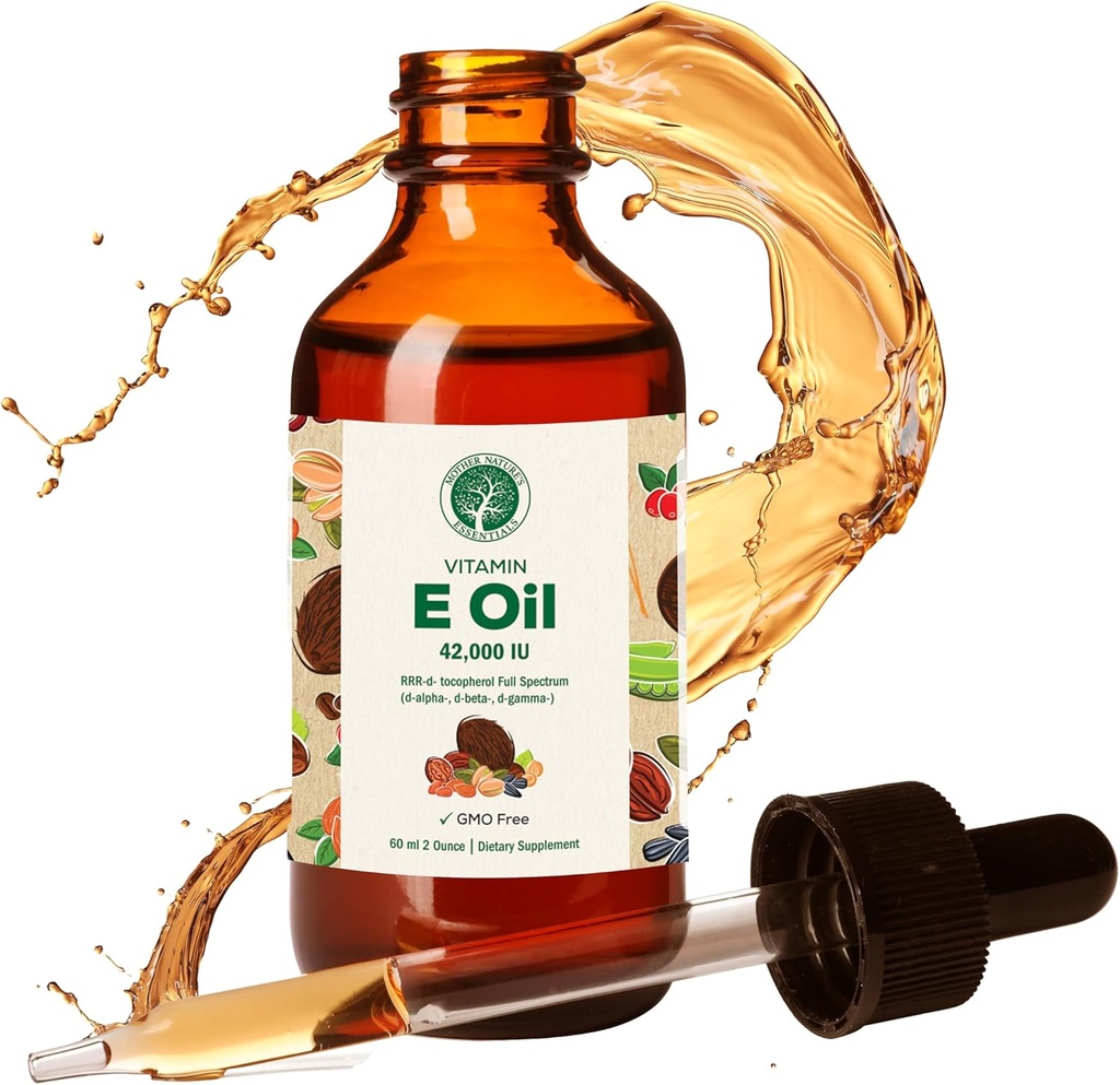 Esenciales de la madre naturaleza Vitamina E Suplemento 42.000IU, 2 oz