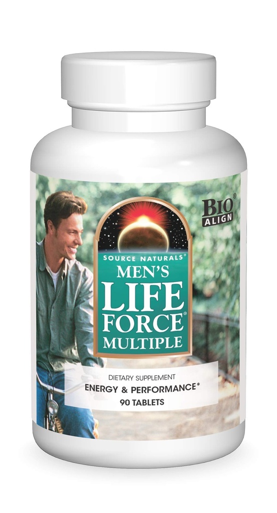 Fuente Naturales Fuerza de Vida de los Hombres Múltiples Multivitaminas diarias &amp; Suplemento de Salud Inmune - 13 Vitaminas Esenciales, Nutrientes & Minerales - 180 Tabletas