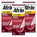 AFRIN No Drip Original Nasal Mist Triple Pack, Non-Drowsy, Fast-Acting Decongestant for Nasal Congestion and Sinus Pressure Relief, Adultos and Children 6 and Older, .5 fl oz (Pack of 3)
