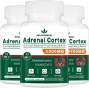 11-in-1 Suplemento de Apoyo Adrenal, Suplemento Cortisol con ácido pantoténico y Ashwagandha - Apoyos Función Adrenal Saludable, Energía y Relajación - 180 cápsulas