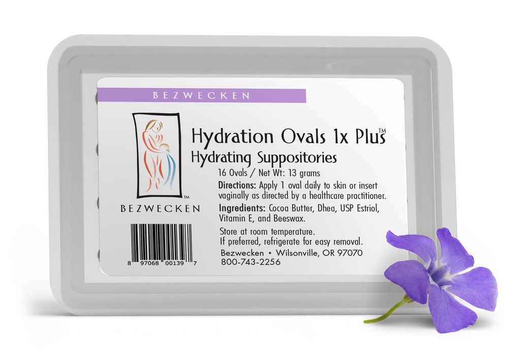 Bezwecken – Hydration Ovals 1x Plus DHEA – 16 Oval Suppositories - Mismo Fórmula Confiada - Formulado profesionalmente para aliviar la sequedad vaginal en Menopausal Mujeres - Seguro, Natural &amp; Paraben Gratis
