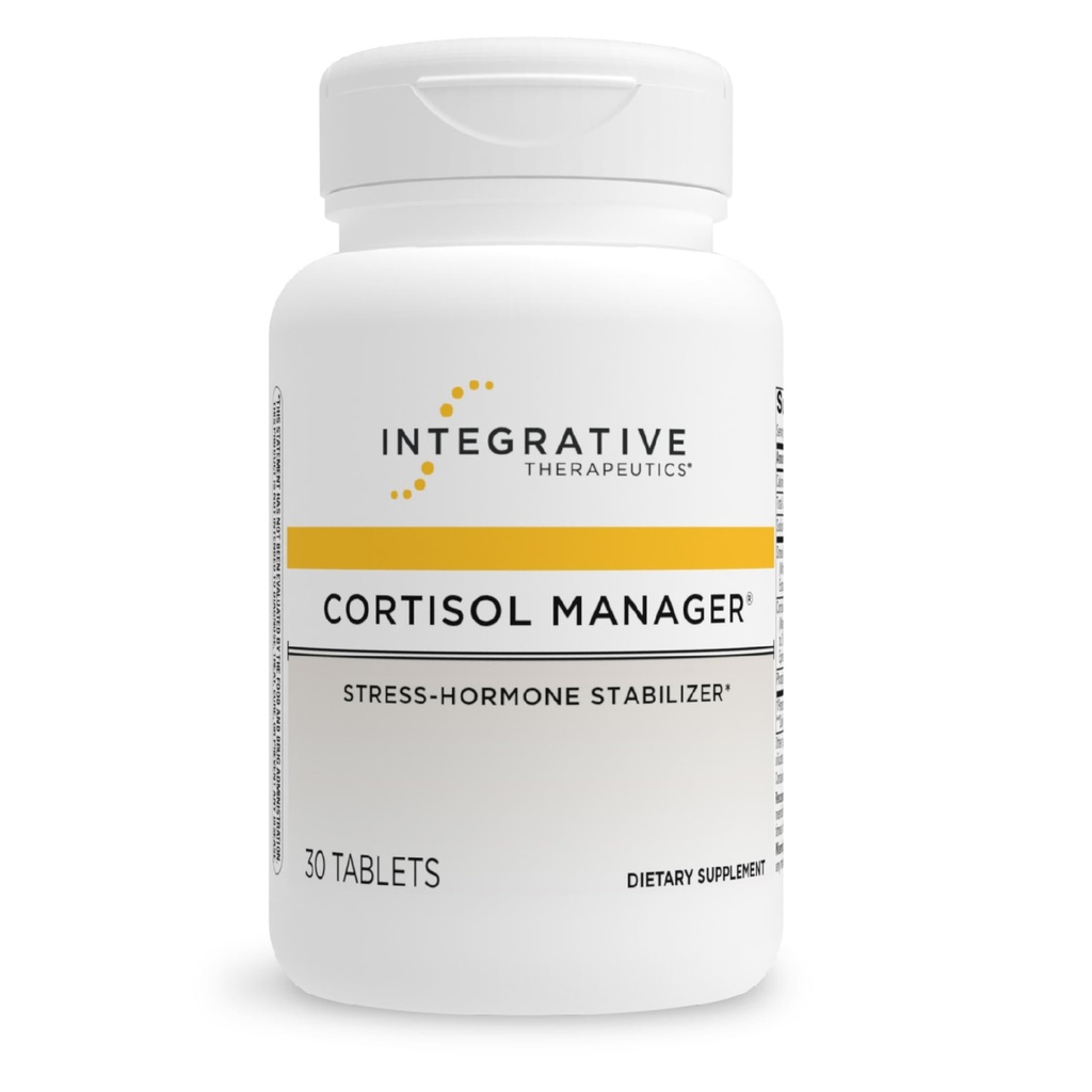Terapéutica Integrativa Cortisol Manager - Adrenal Health Support Supplement for Healthy Stress Response* - Vegan, Dairy-Free &amp; Gluten-Free - 30 Tablets (15 Servimientos)