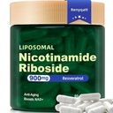 Renyqatt NAD+ Suplemento - Liposomal Nicotinamide Riboside - Suplemento para Anti-Aging, Energy, Focus - 80 Capsules(1B)