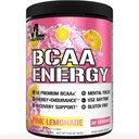 EVL BCAAs Amino Acids Powder - BCAA Energy Pre Workout Powder para la recuperación muscular Crecimiento y resistencia - Rehidratación Post Recuperación Bebida con Caffeine Natural - Limonada Rosa