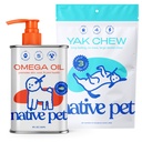 Aceite de omega de mascotas nativas para perros - Suplementos de aceite de pescado de perro &amp; Aceite de Yak para perros ← Pasture-Raised and Organic Yak Cheese Himalayan Churpi Chews