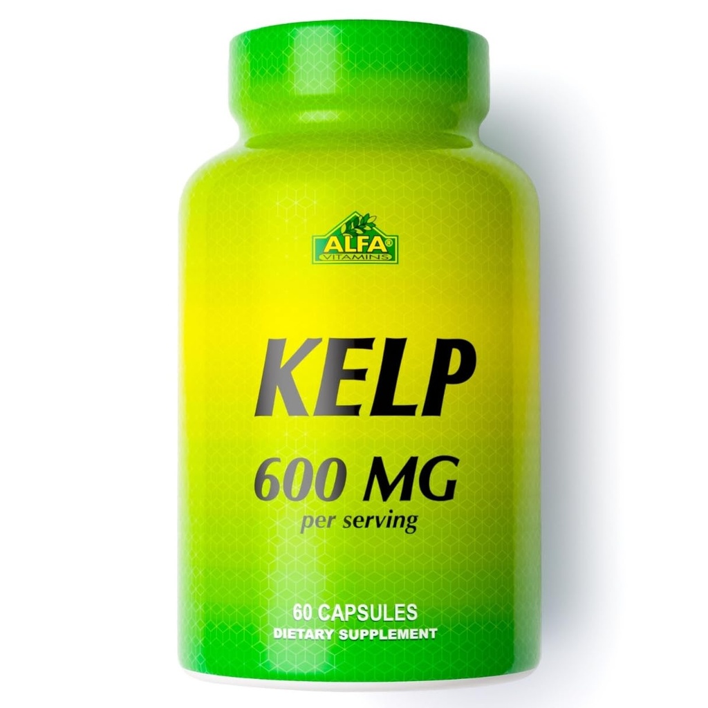 ALFA VITAMINS Kelp Supplement, 600mg of Natural Seaweed Kelp (Ascophyllum Nodosum), Rich in Iodine & Fucoidan, Supports Thyroid " Metabolic Function, Daily Vitamins for Wellness, Non GMO, 90 Tablets