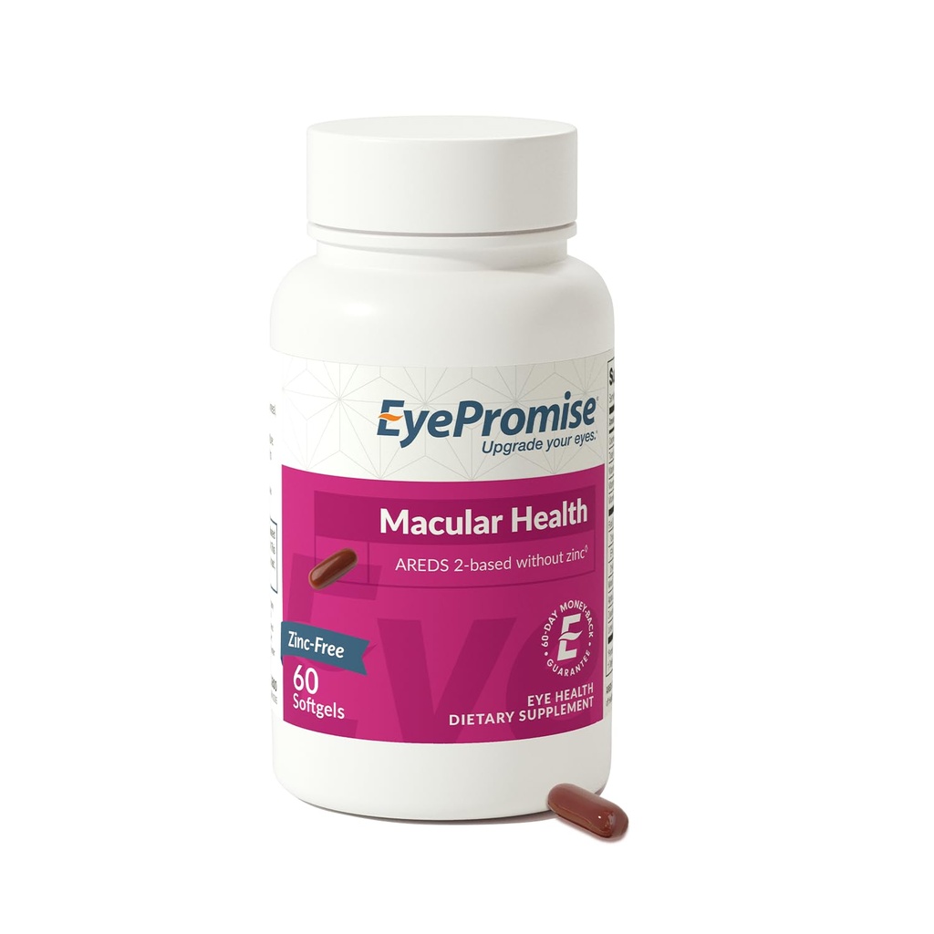 EyePromise Macular Health Eye Vitamin - 60 Softgels, 30-Day Supply - Zinc-Free Eye Health Support with Zeaxanthin, Lutein, Vitamin C, D &amp; E and Omega 3 Fish Oil