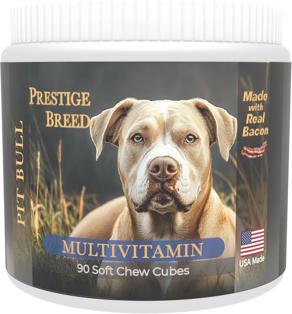 Multivitaminas, Nutrición Equilibrada para tu Toro de Pit, 90 Cuenta, Hecho en los EE.UU. con Tocino Real
