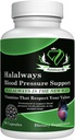 Apoyo a la presión arterial Halal certificado Naturalmente BP Soporte con pólvora de ajo, baya de ajo, hoja de té verde &amp; vitaminas de hibiscus para la hipertensión saludable (BP)
