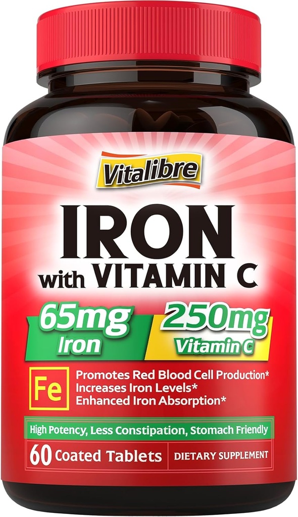 Suplemento de hierro con vitaminas C para la deficiencia de hierro Complejo de magnesio 10 en 1 para la deficiencia de magnesio