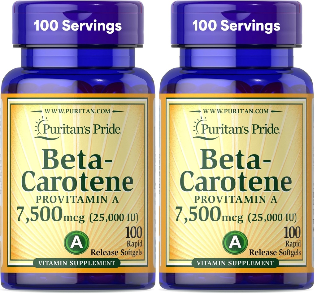 Pride Beta Caroteno de Puritan para Immune y Salud Ocular para apoyar un Sistema Inmunitario Saludable 100 Softgels (Pack of 2)