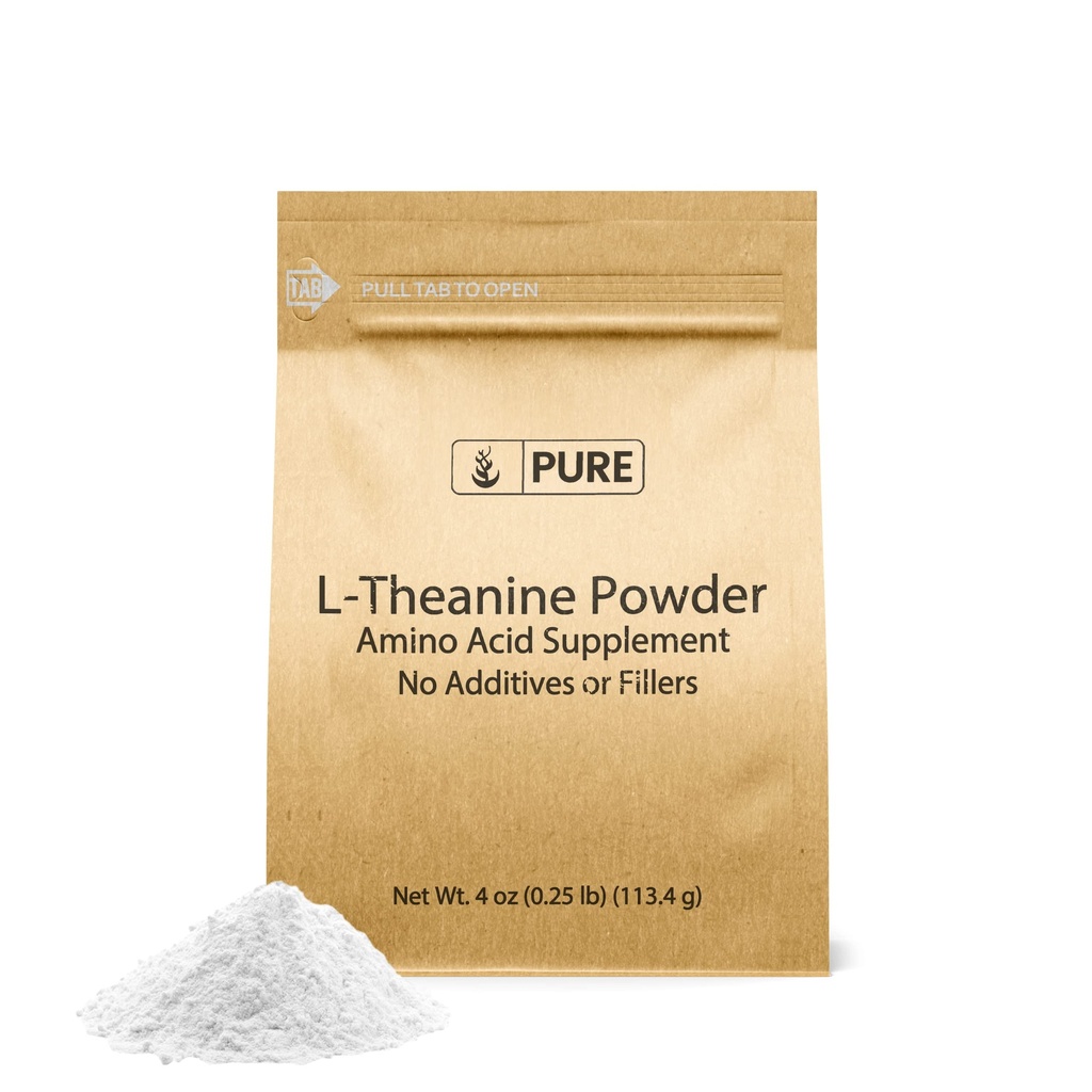 PURE ORIGINAL INGREDIENTES L-Theanine (4 oz) Suplemento de aminoácidos, sin aditivos ni artillerías