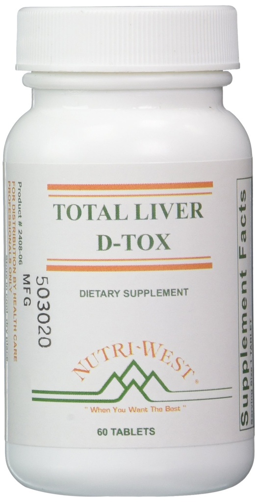 Nutri-West Total Liver D-Tox - 60 Tabletas, Blanco