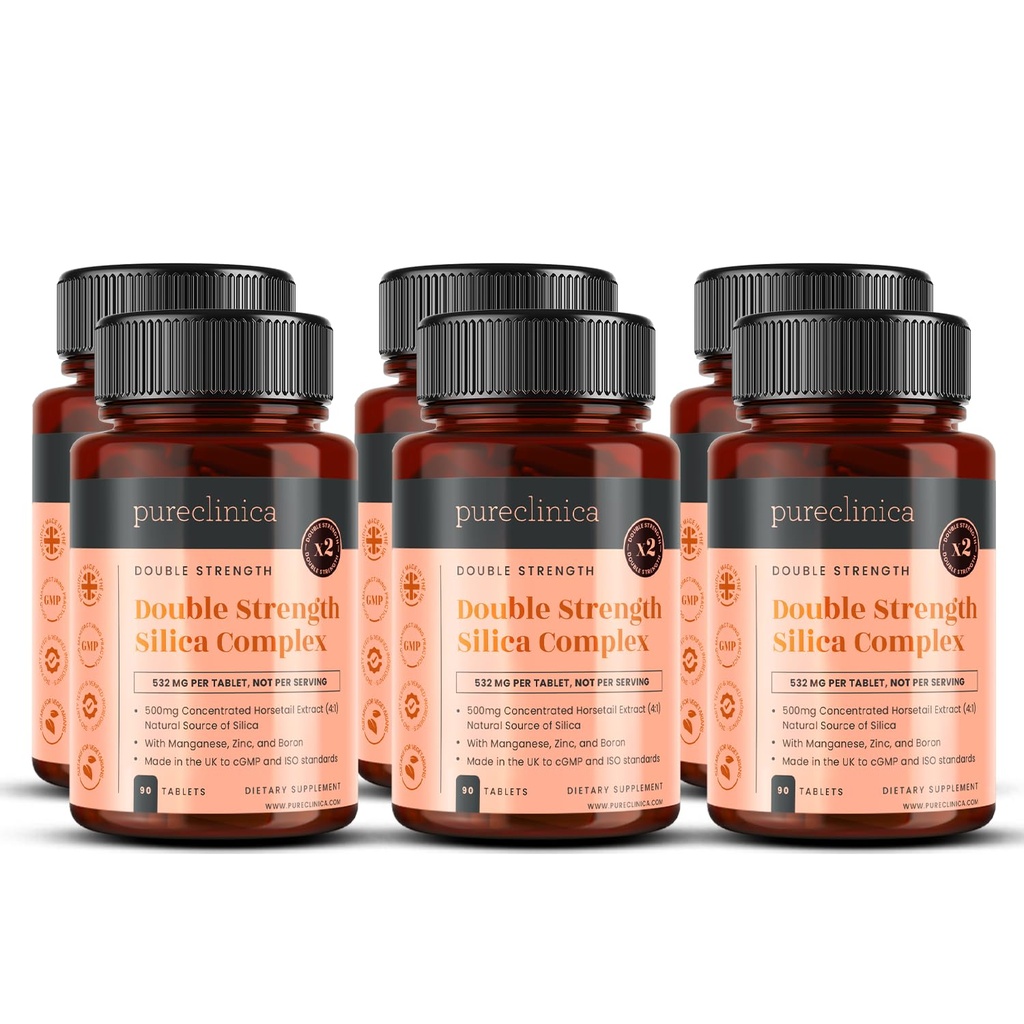 Complejo de Silica de doble fuerza – 18 meses de suministro! (Extracto de caballo de 2000mg x 540 Tabletas(6 Botellas de 90))