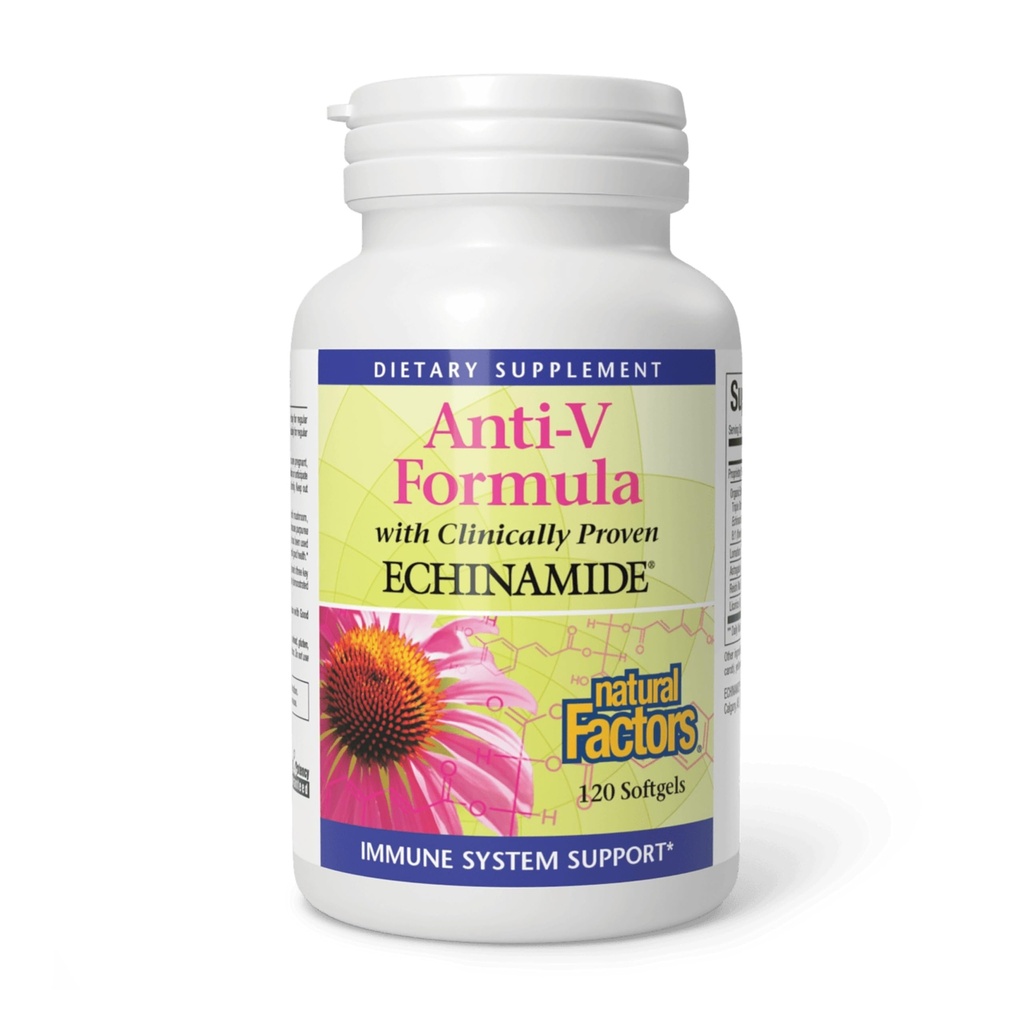 Factores naturales Fórmula Anti-V - Apoyo al Sistema Inmunitario Salud Suplemento - Suplemento Herbal Immune Health con Reishi Mushroom & Licorice Root - 120 Softgels (120 Servimientos)