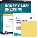 Miel Gauze Wound Dressing, 4" x 4" Manuka Honey Wound Care, Medical Grade Honey Bandages for Wound Care, Honey Patch for Faster Healing from Burns, Abrasions, Cuts and Scalds (Pack of 10)